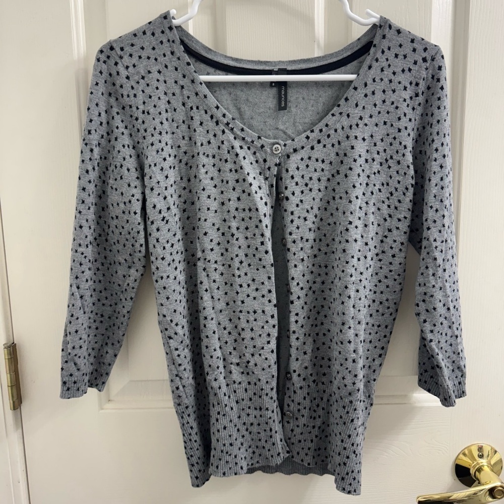 Gray Polka Dot Cardigan
